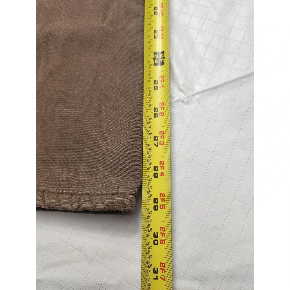 Stanley Pants Mens 34x30 Brown Fleece Lined Canvas Carpenter Insulated Workwear - Picture 9 of 13